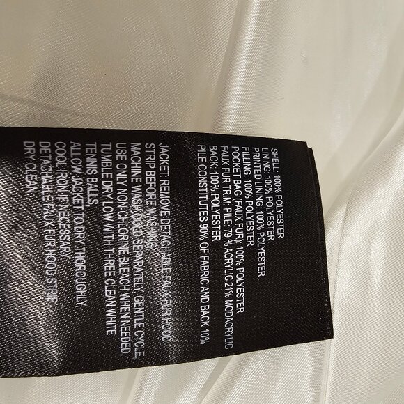 Laundry By Shelli Segal Faux Fur Trim Hood Puffer Down Coat White, XXL - Picture 10 of 12